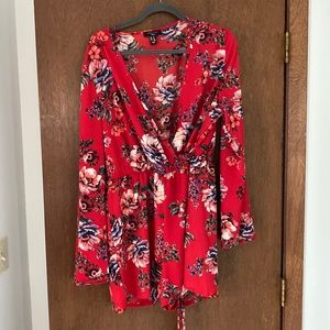 Never been worn red floral romper